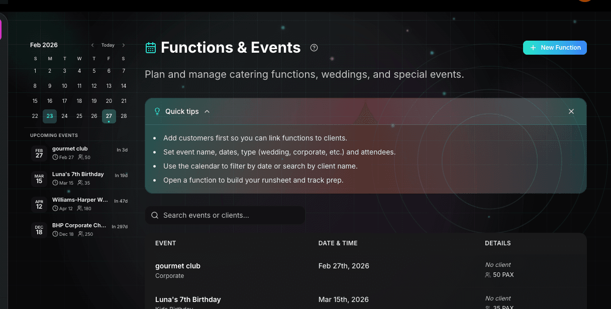 Functions & Events
